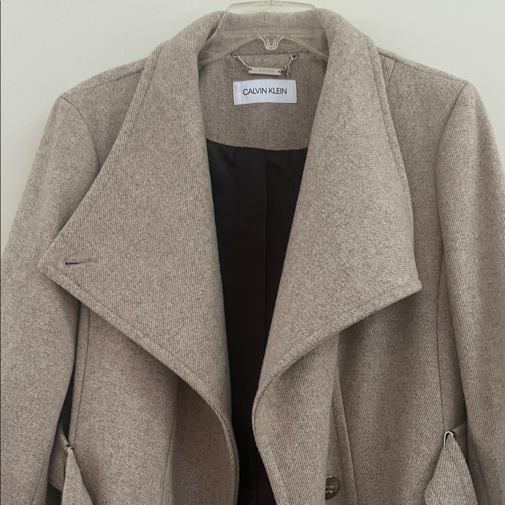 Calvin Klein Women's Beige Wool Wrap - Picture 3 of 16